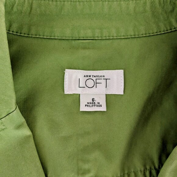 ANN TAYLOR LOFT Women's Lightweight Snap Up Jacket   Size 6  Green NWOT - Picture 7 of 8